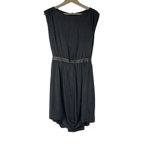 Alice + Olivia Dress Black Silk Lamb Leather Minidress Women's Size Large